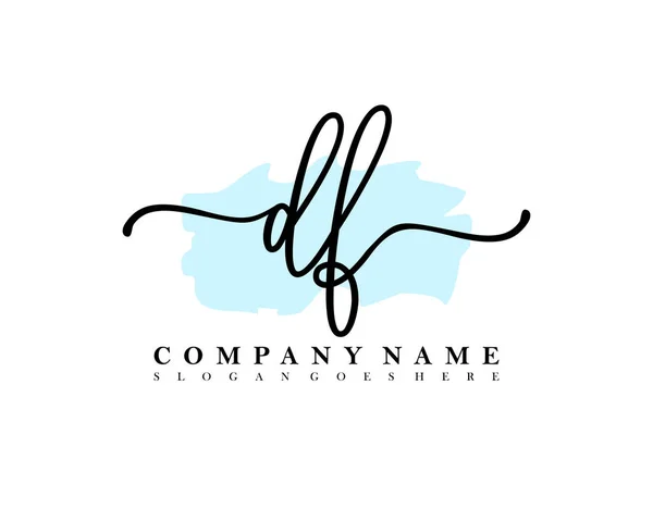 Initial Handwriting Logo Initial Signature Make Wedding Fashion Brush Stroke — Stock Vector