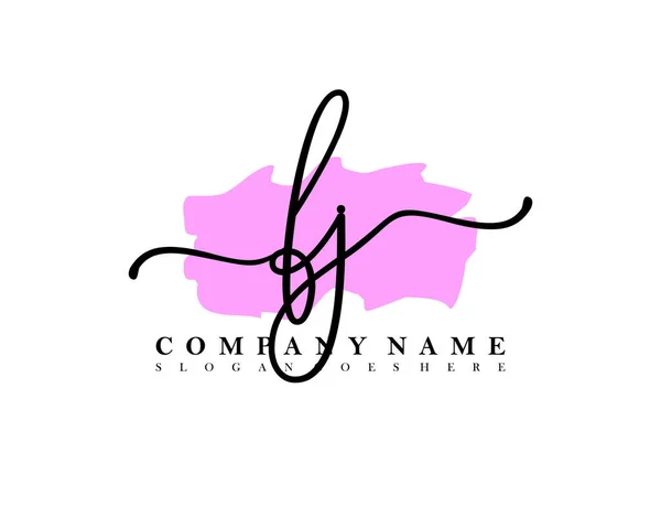 Initial Handwriting Logo Initial Signature Make Wedding Fashion Brush Stroke — Stock Vector