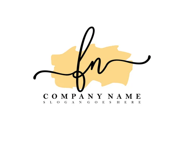 Initial Handwriting Logo Initial Signature Make Wedding Fashion Brush Stroke — Stock Vector