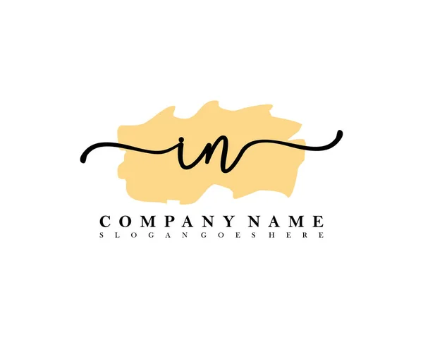 Initial Handwriting Logo Initial Signature Make Wedding Fashion Brush Stroke — Stock Vector