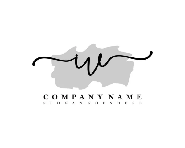 Logotipo Caligrafia Inicial Assinatura Inicial Maquiagem Casamento Moda Com Modelo —  Vetores de Stock