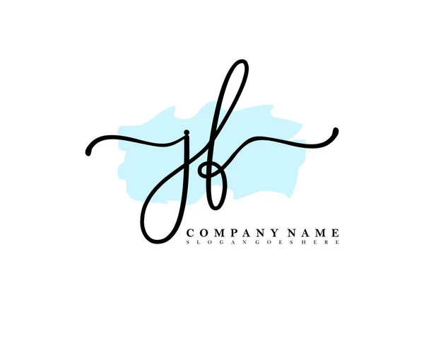 Inicial Logotipo Escritura Mano Firma Inicial Maquillaje Boda Moda Con — Archivo Imágenes Vectoriales