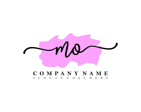 Logotipo Inicial Caligrafia Assinatura Inicial Composição Casamento Moda Com Modelo —  Vetores de Stock