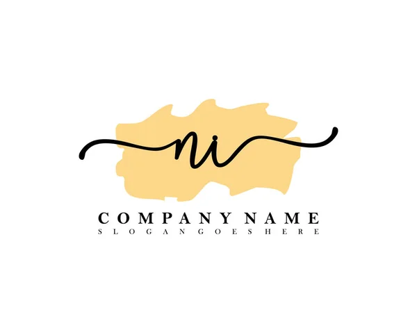 Initial Handwriting Logo Initial Signature Make Wedding Fashion Brush Stroke — Stock Vector