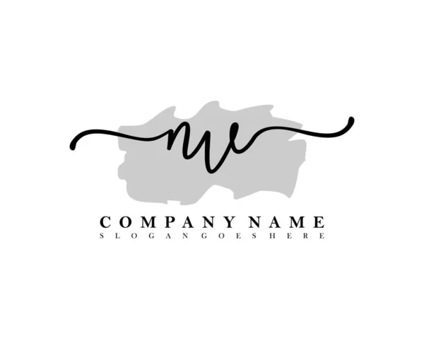 Initial Handwriting Logo Initial Signature Make Wedding Fashion Brush Stroke — Stock Vector