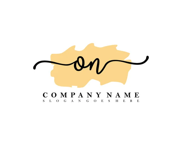 Initial Handwriting Logo Initial Signature Make Wedding Fashion Brush Stroke — Stock Vector