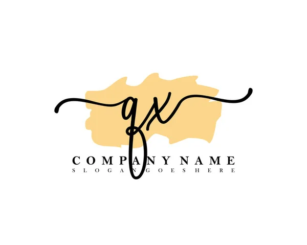 Initial Handwriting Logo Initial Signature Make Wedding Fashion Brush Stroke — Stock Vector