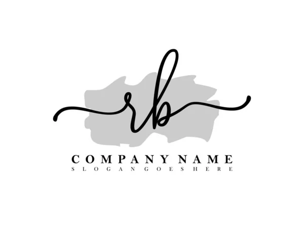 Logotipo Inicial Caligrafia Assinatura Inicial Maquiagem Casamento Moda Com Modelo —  Vetores de Stock