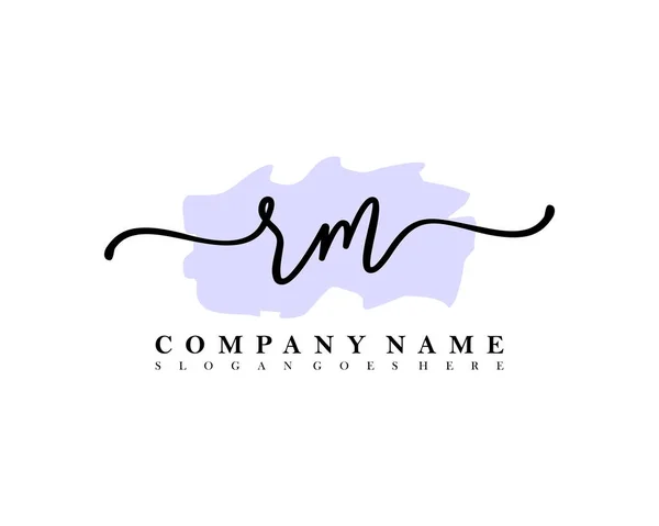 Logo Écriture Initiale Signature Initiale Maquillage Mariage Mode Avec Modèle — Image vectorielle