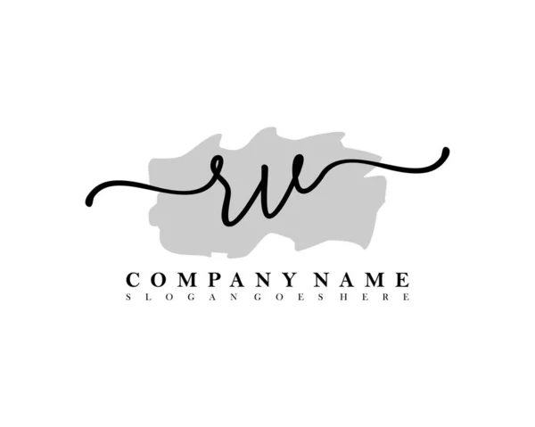 Initial Handstil Logotyp För Första Signatur Make Bröllop Mode Med — Stock vektor