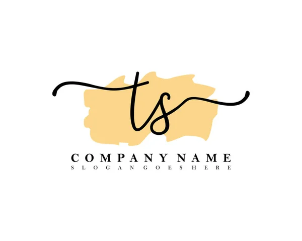 Initial Handwriting Logo Initial Signature Make Wedding Fashion Brush Stroke — Stock Vector