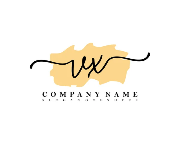 Initial Handwriting Logo Initial Signature Make Wedding Fashion Brush Stroke — Stock Vector