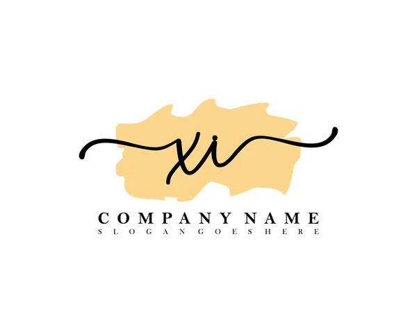 Initial Handwriting Logo Initial Signature Make Wedding Fashion Brush Stroke — Stock Vector