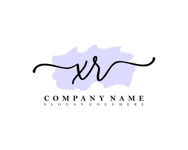 Logo Écriture Initial Signature Initiale Maquillage Mariage Mode Avec Modèle — Image vectorielle