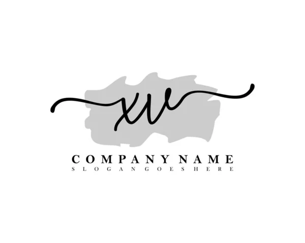 Initial Handwriting Logo Initial Signature Make Wedding Fashion Brush Stroke — Stock Vector