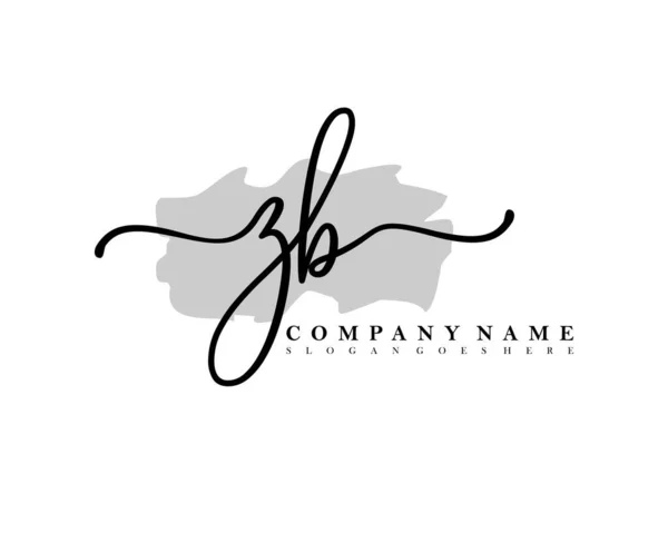 Logotipo Inicial Caligrafia Assinatura Inicial Maquiagem Casamento Moda Com Modelo — Vetor de Stock
