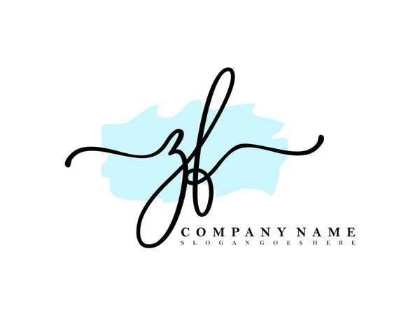 Logotipo Inicial Caligrafia Assinatura Inicial Maquiagem Casamento Moda Com Modelo —  Vetores de Stock