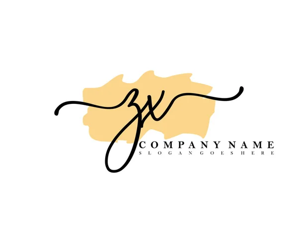 Logotipo Inicial Caligrafia Assinatura Inicial Maquiagem Casamento Moda Com Modelo — Vetor de Stock