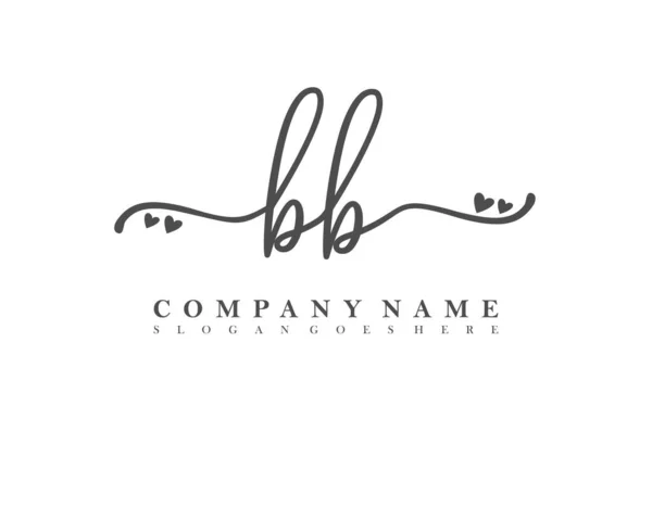 Início Caligrafia Logotipo Feminino Assinatura Inicial Maquiagem Casamento Moda Com — Vetor de Stock