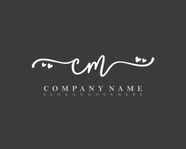 İlk imzalı CM el yazısı kadın logosu, makyaj, düğün, moda, kalple