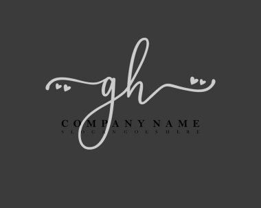İlk imzalı GH el yazısı kadın logosu, makyaj, düğün, moda, kalple