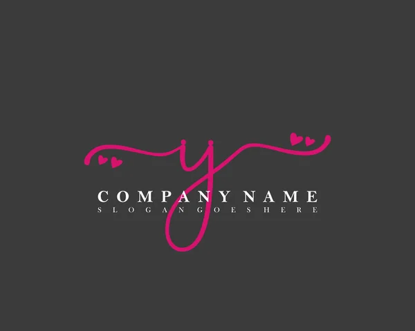 Initial Handschrift Feminines Logo Der Erstunterschrift Make Hochzeit Mode Mit — Stockvektor