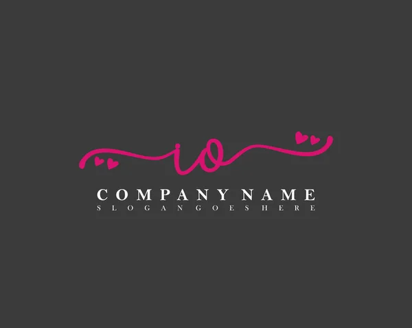 Inicial Logotipo Femenino Letra Firma Inicial Maquillaje Boda Moda Con — Vector de stock