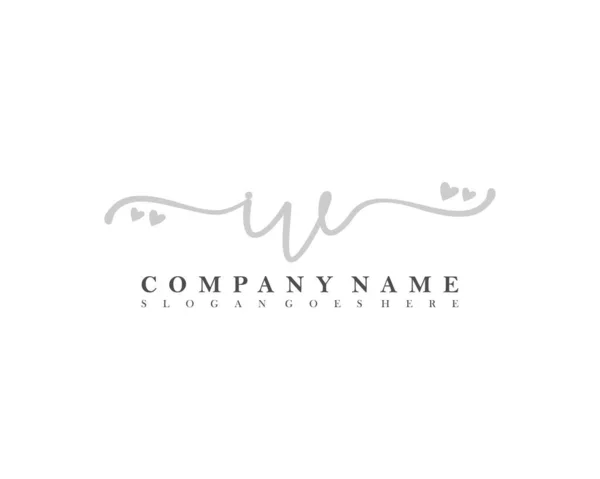 Inicial Caligrafia Logotipo Feminino Assinatura Inicial Maquiagem Casamento Moda Com — Vetor de Stock
