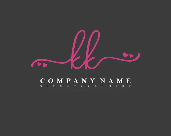 Inicial Escritura Femenina Logotipo Firma Inicial Maquillaje Boda Moda Con — Vector de stock