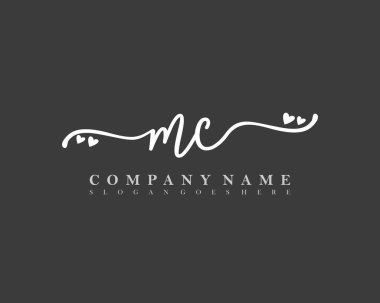 İlk imzalı MC el yazısı kadın logosu, makyaj, düğün, moda, kalple