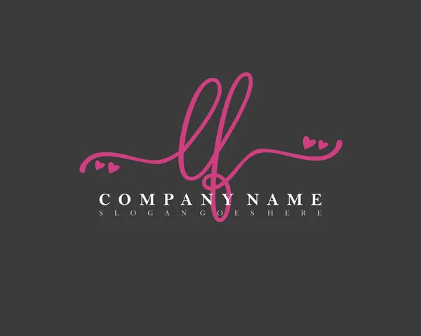 Inicial Escritura Femenina Logotipo Firma Inicial Maquillaje Boda Moda Con — Archivo Imágenes Vectoriales