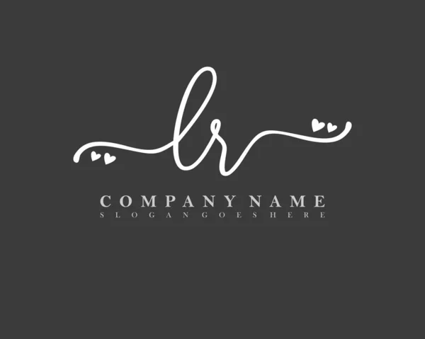 Iniziale Calligrafia Logo Femminile Firma Iniziale Trucco Matrimonio Moda Con — Vettoriale Stock