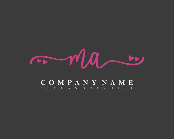 Initial Handschrift Feminines Logo Der Erstunterschrift Make Hochzeit Mode Mit — Stockvektor