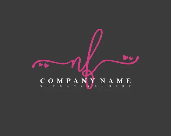 Inicial Caligrafía Femenina Logotipo Firma Inicial Maquillaje Boda Moda Con — Archivo Imágenes Vectoriales