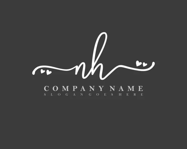 Iniziale Calligrafia Femminile Logo Della Firma Iniziale Trucco Matrimonio Moda — Vettoriale Stock