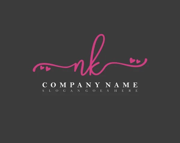 Initiale Écriture Féminine Logo Signature Initiale Maquillage Mariage Mode Avec — Image vectorielle