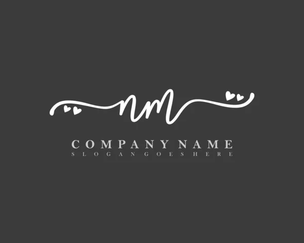 Inicial Caligrafia Logotipo Feminino Assinatura Inicial Maquiagem Casamento Moda Com —  Vetores de Stock