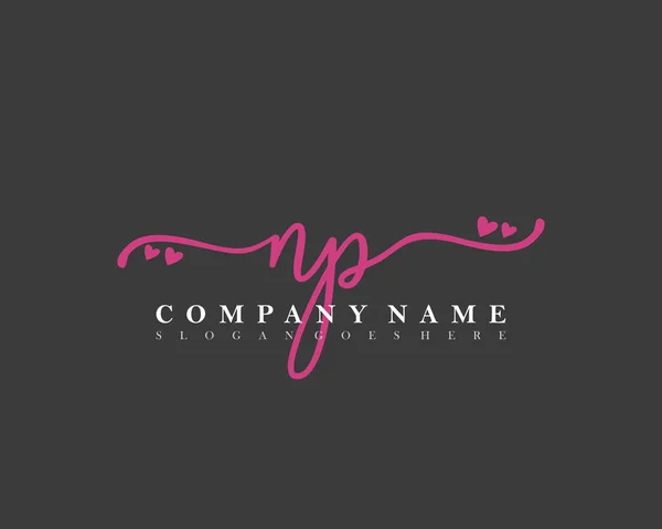 Iniziale Calligrafia Logo Femminile Firma Iniziale Trucco Matrimonio Moda Con — Vettoriale Stock