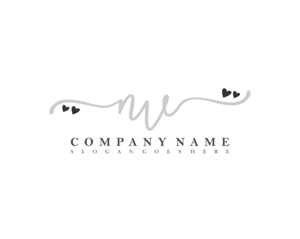 Initial Handschrift Feminines Logo Der Erstunterschrift Make Hochzeit Mode Mit — Stockvektor