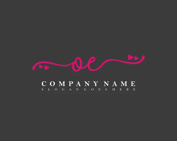 Initiale Écriture Féminine Logo Signature Initiale Maquillage Mariage Mode Avec — Image vectorielle