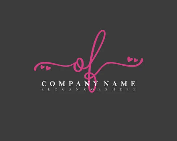Początkowy Charakter Pisma Kobiecego Kobiece Logo Pierwszego Podpisu Makijaż Ślub — Wektor stockowy
