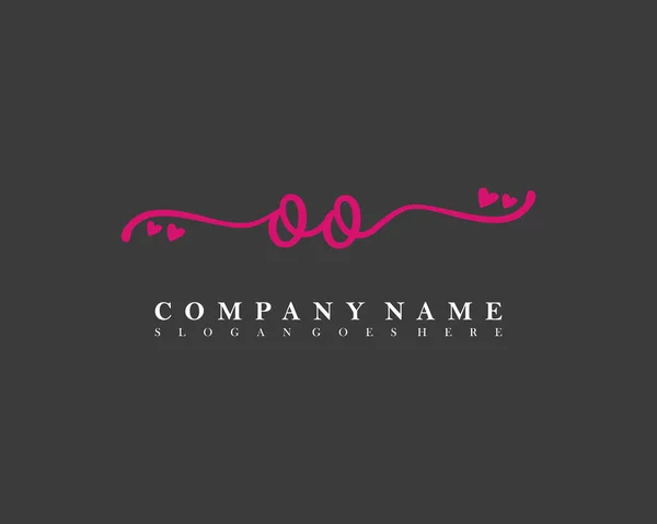 Inicial Escritura Femenina Logotipo Firma Inicial Maquillaje Boda Moda Con — Vector de stock