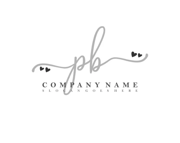 Inicial Caligrafía Femenina Logotipo Firma Inicial Maquillaje Boda Moda Con — Archivo Imágenes Vectoriales