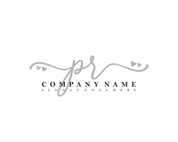 Initiale Écriture Féminine Logo Signature Initiale Maquillage Mariage Mode Avec — Image vectorielle