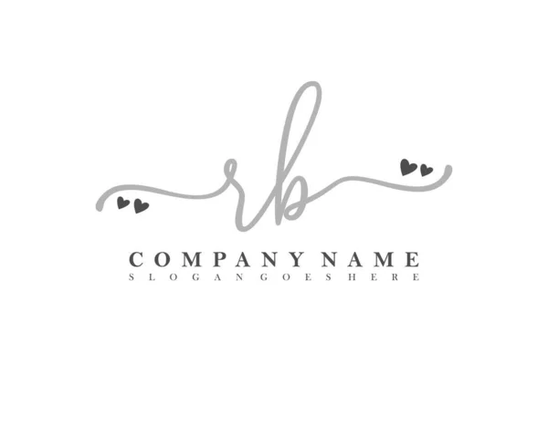 Initiale Écriture Logo Féminin Signature Initiale Maquillage Mariage Mode Avec — Image vectorielle