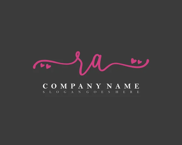 Iniziale Calligrafia Logo Femminile Firma Iniziale Trucco Matrimonio Moda Con — Vettoriale Stock