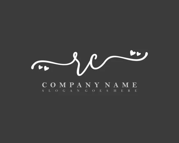 Inicial Letra Logotipo Femenino Firma Inicial Maquillaje Boda Moda Con — Archivo Imágenes Vectoriales