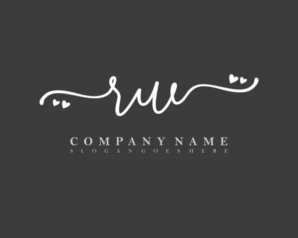 Iniziale Calligrafia Logo Femminile Firma Iniziale Trucco Matrimonio Moda Con — Vettoriale Stock