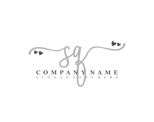 Initial Handschrift Feminines Logo Der Erstunterschrift Make Hochzeit Mode Mit — Stockvektor