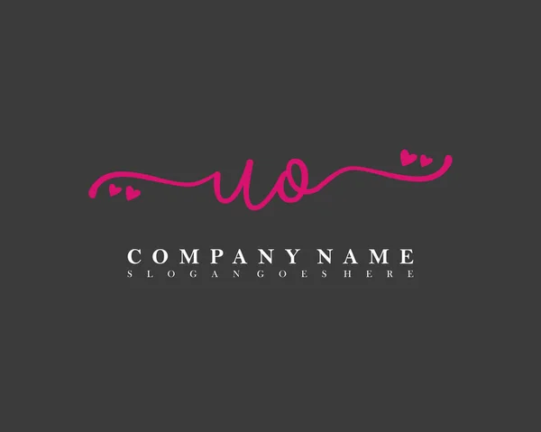 Inicial Escritura Femenina Logotipo Firma Inicial Maquillaje Boda Moda Con — Vector de stock